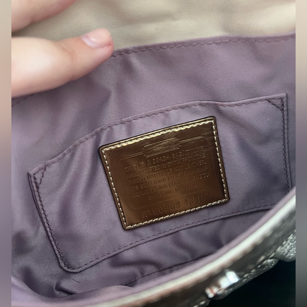 Coach Y2K Metallic Clutch Pleated Wristlet - Picture 9 of 9
